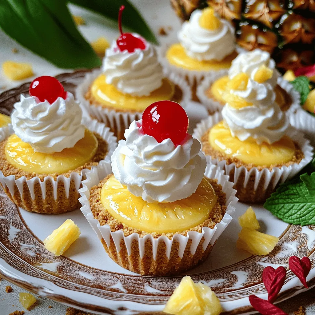 To make mini pineapple upside-down cheesecakes, you need a few key ingredients. Here’s the list: