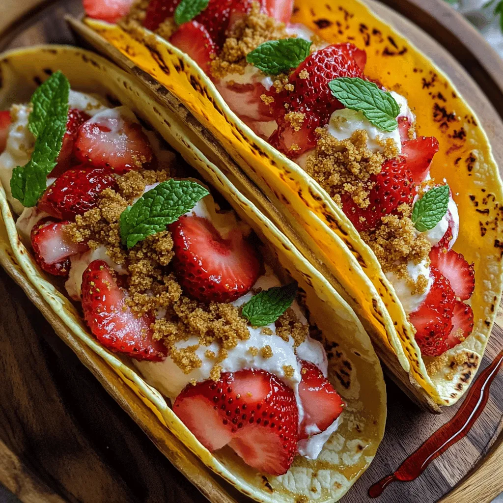 - Fresh strawberries - Sugar and lemon juice - Flour tortillas - Cheesecake filling ingredients - Whipped cream components - Garnish essentials