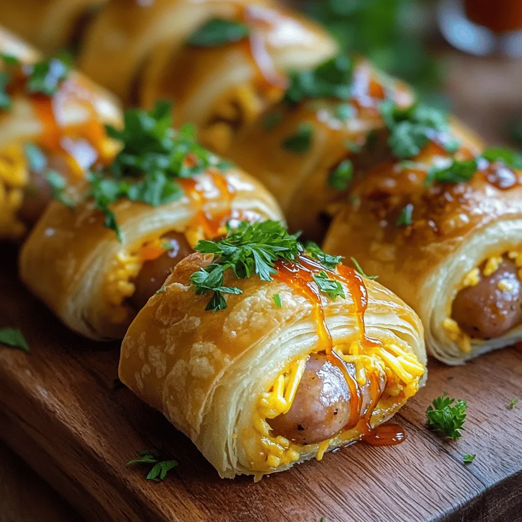 Gourmet Pigs In A Blanket with Spicy Honey Drizzle