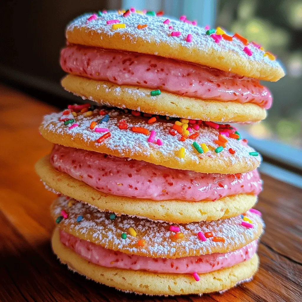 Soft Strawberry Cake Mix Sandwich Cookies: A Sweet Delight