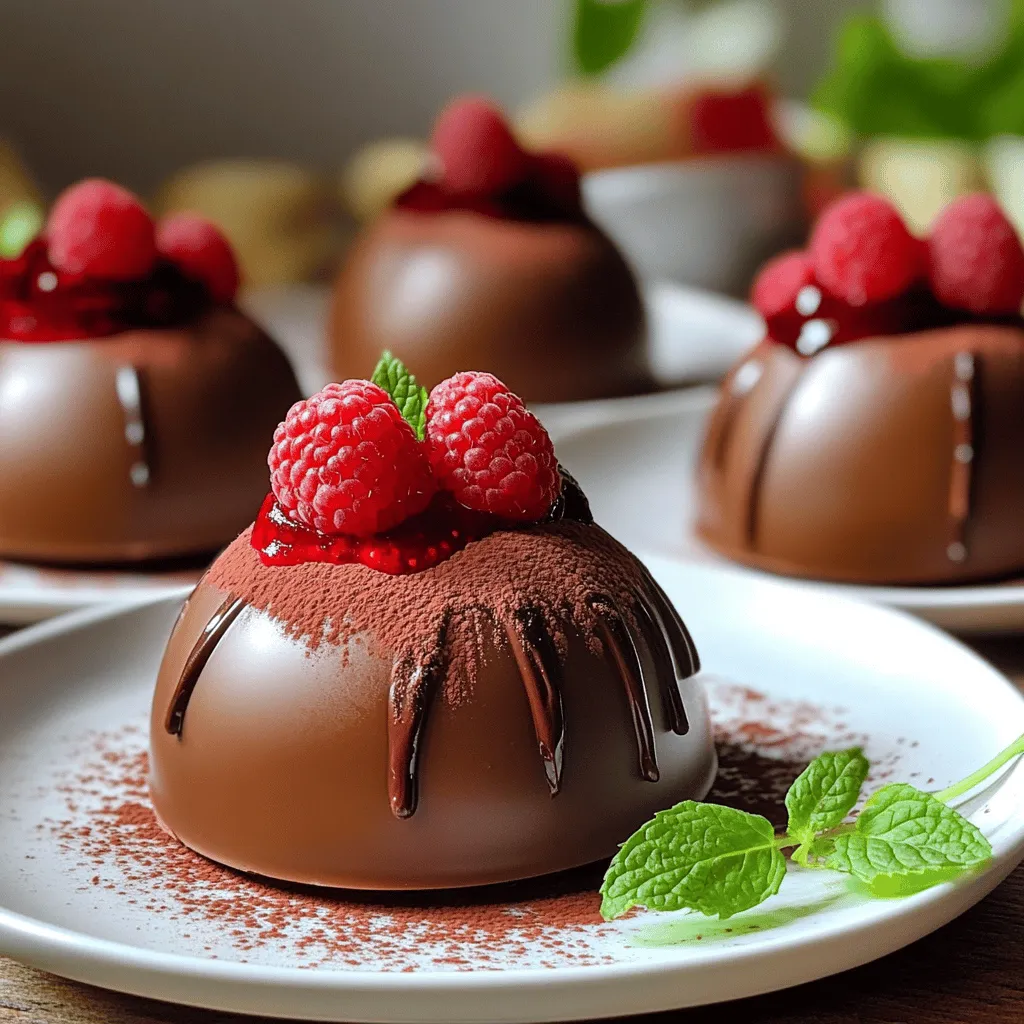 Chocolate Raspberry Mousse Domes Elegant Dessert Treat