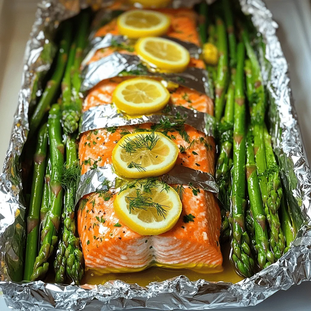 Baked Salmon in Foil with Asparagus Quick Dinner Meal