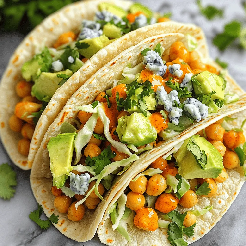 Air Fryer Buffalo Chickpea Tacos Flavorful and Easy