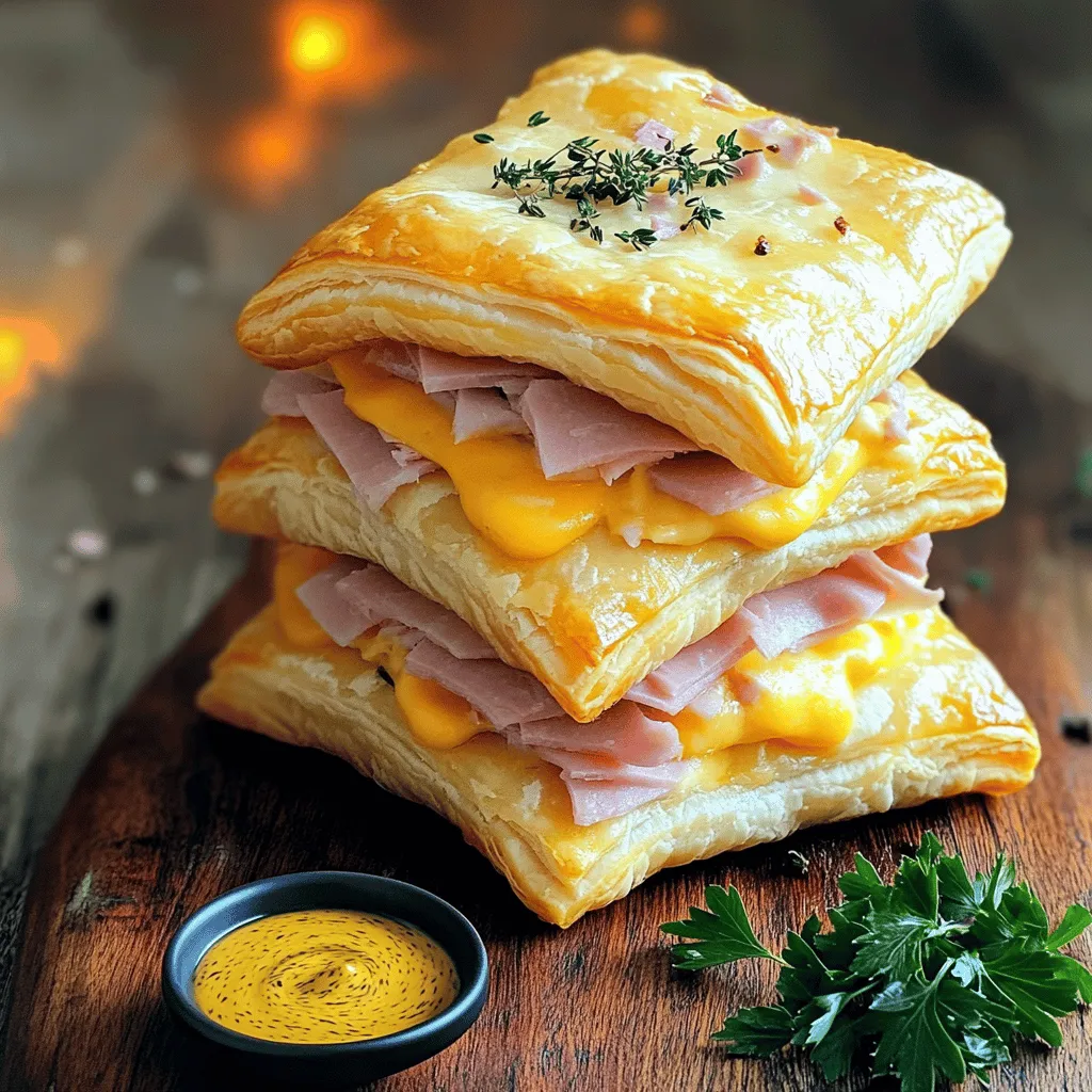 Crispy Ham &#038; Cheese Puff Pastry Stacks Delight