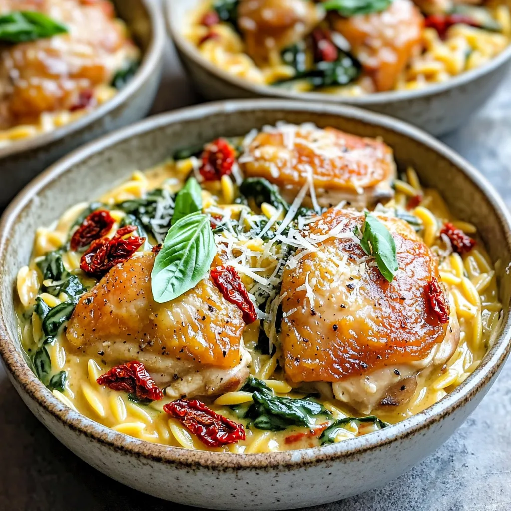 One-Pot Creamy Tuscan Chicken Orzo Delight Recipe