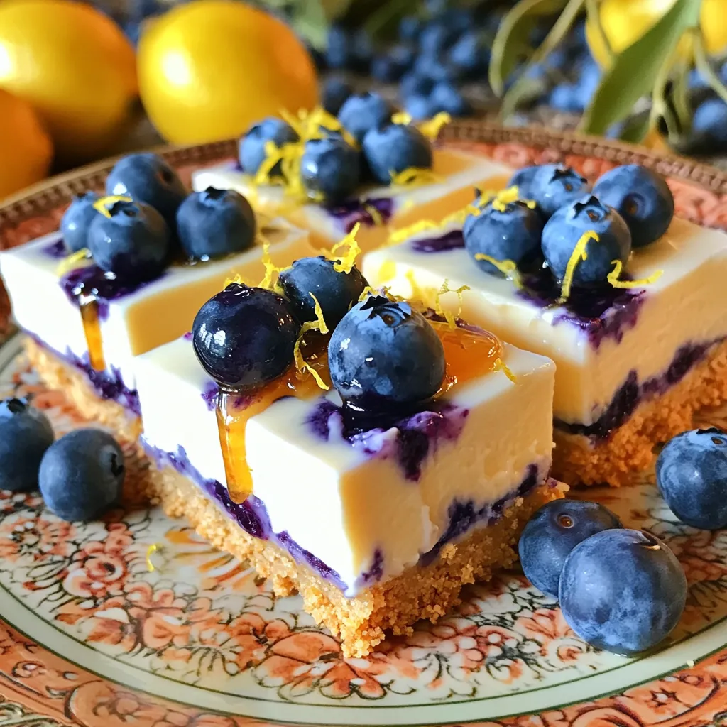 No-Bake Blueberry Lemon Cheesecake Bars Delight