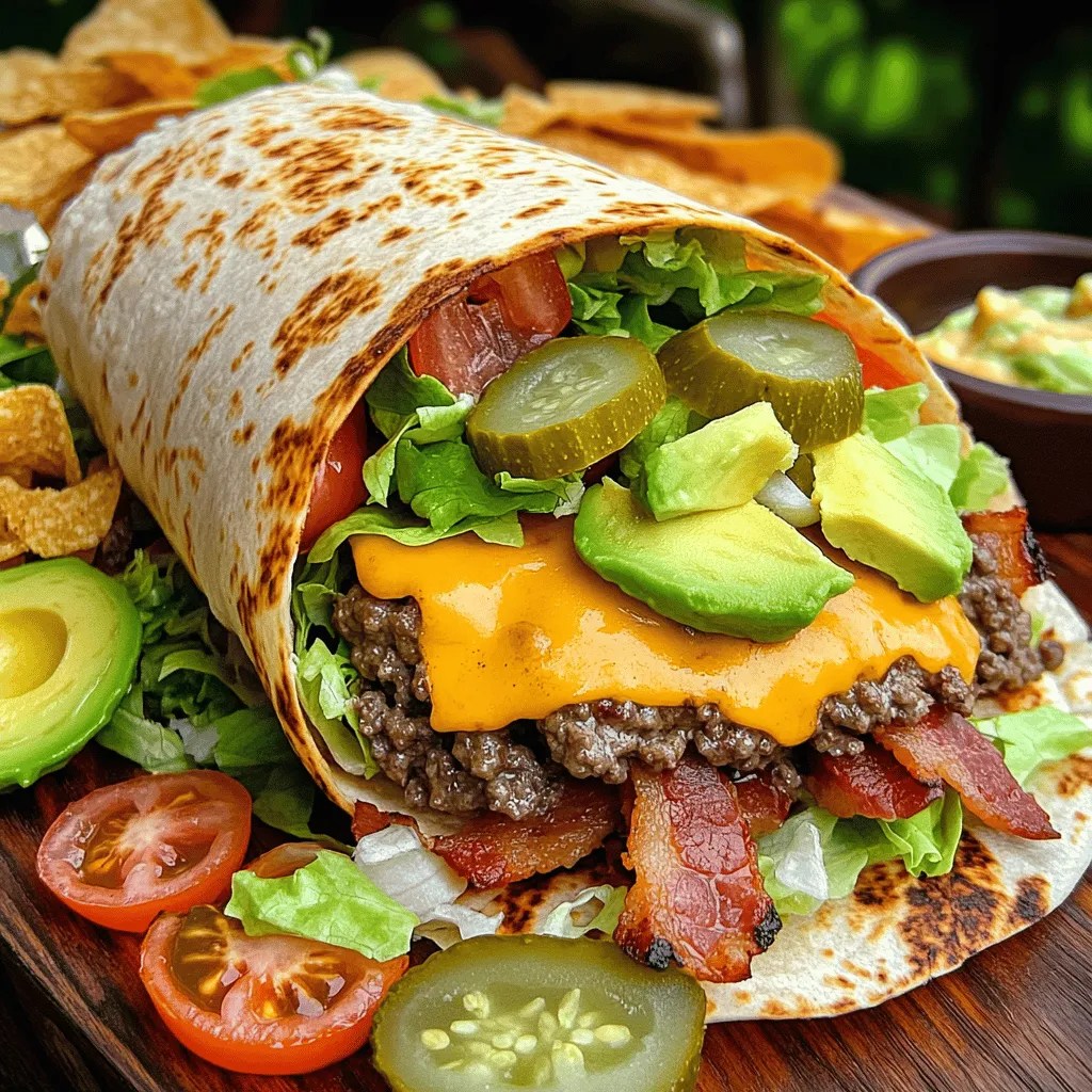 Huge Bacon Cheeseburger Burrito Easy and Delicious Meal
