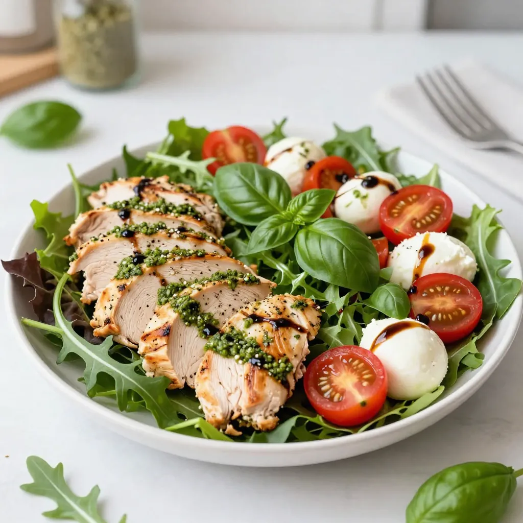 Pesto Chicken Caprese Salad Fresh and Flavorful Dish