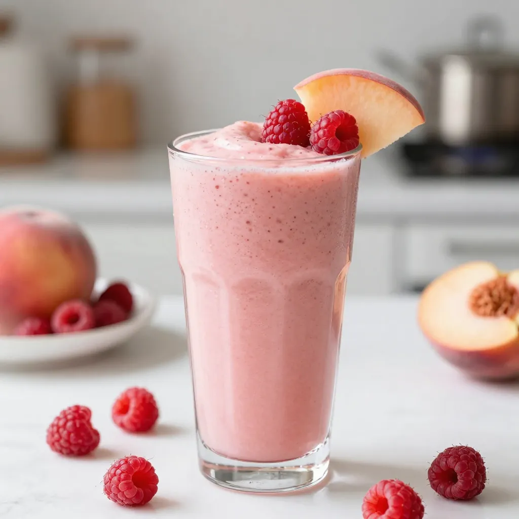 Peach Raspberry Smoothie Flavorful and Refreshing Drink