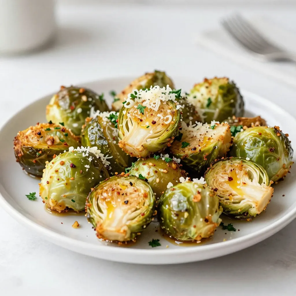Crispy Garlic Parmesan Brussels Sprouts Tasty Side Dish