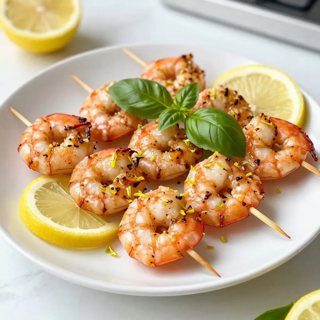 Lemon Basil Shrimp Skewers Tasty Grilled Delight