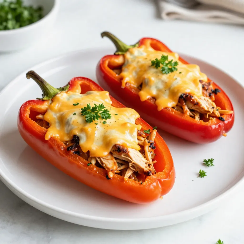 Buffalo Chicken Stuffed Peppers Flavorful Dinner Idea