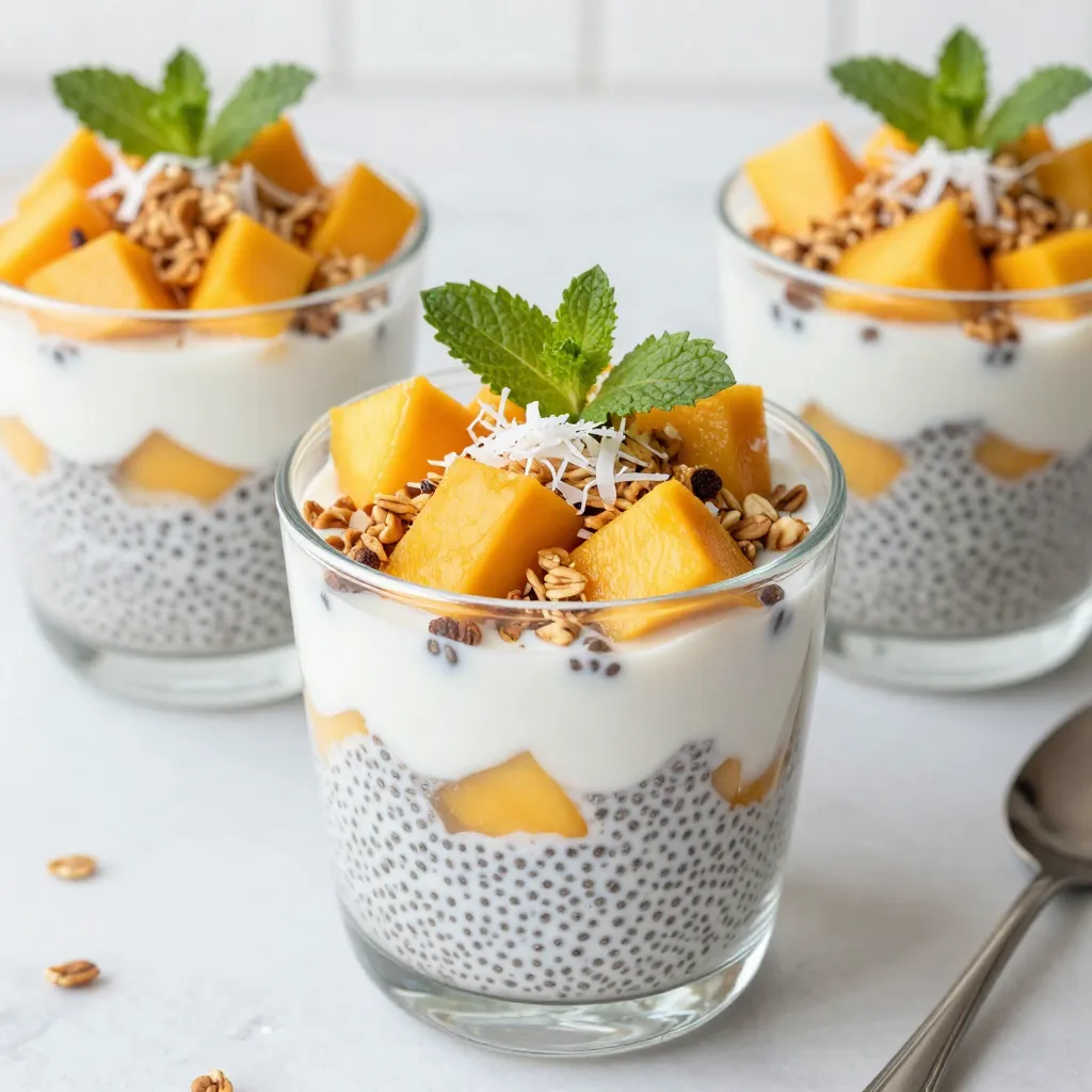 Mango Coconut Chia Parfait Simple and Tasty Recipe