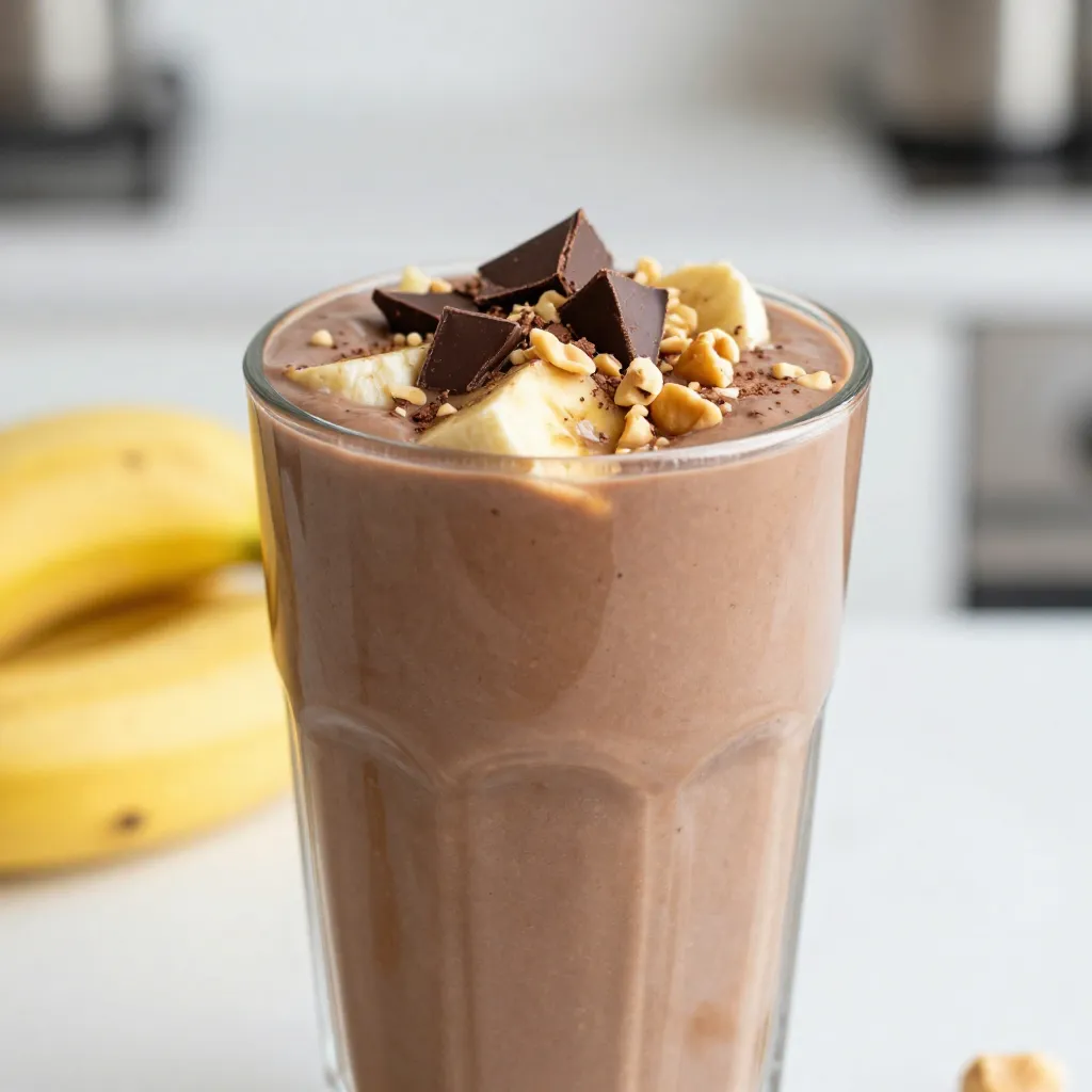 Chocolate Peanut Butter Banana Smoothie Blissful Treat