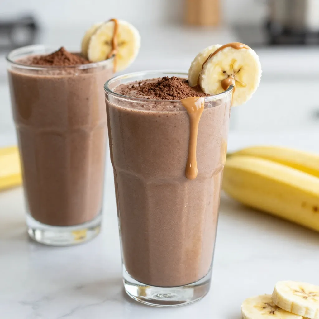 Chocolate Peanut Butter Banana Smoothie Powerful Blend