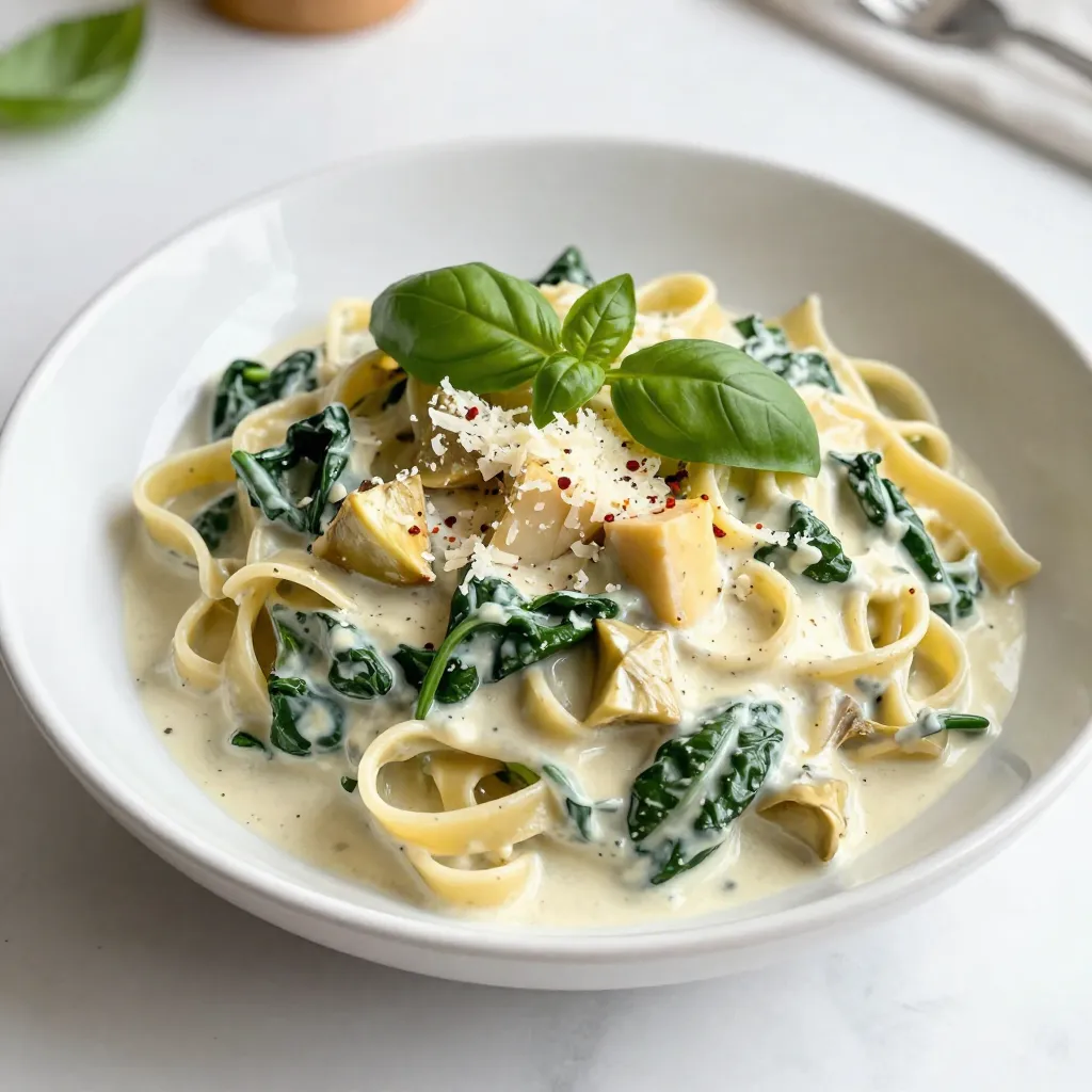 Creamy Spinach Artichoke Pasta Flavorful Dinner Delight