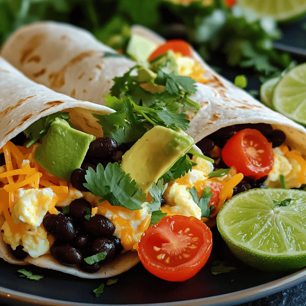 To make a chipotle breakfast burrito, start with a few simple steps. First, gather your ingredients. You’ll need flour tortillas, eggs, black beans, cherry tomatoes, and an avocado. Don’t forget the star of the show: chipotle pepper!
