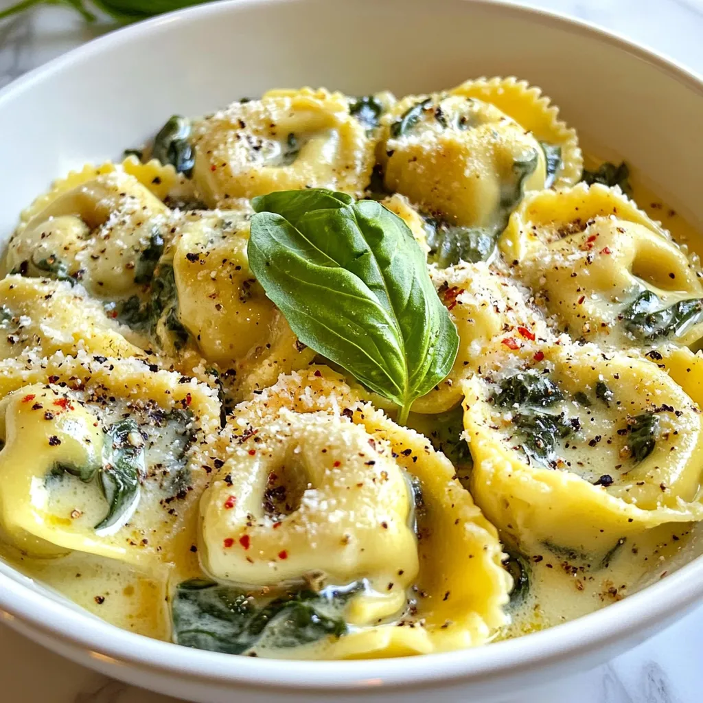 Creamy Spinach Parmesan Tortellini Delicious Dish