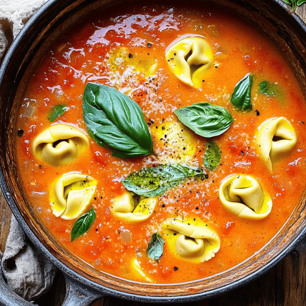 One-Pot Creamy Tomato Tortellini Soup Delight