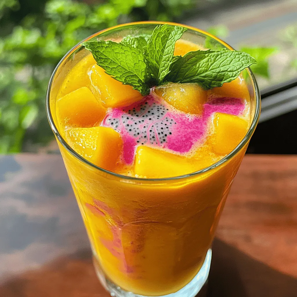 A Mango Dragonfruit Refresher is vibrant and refreshing. To create this drink, you need a few key ingredients.