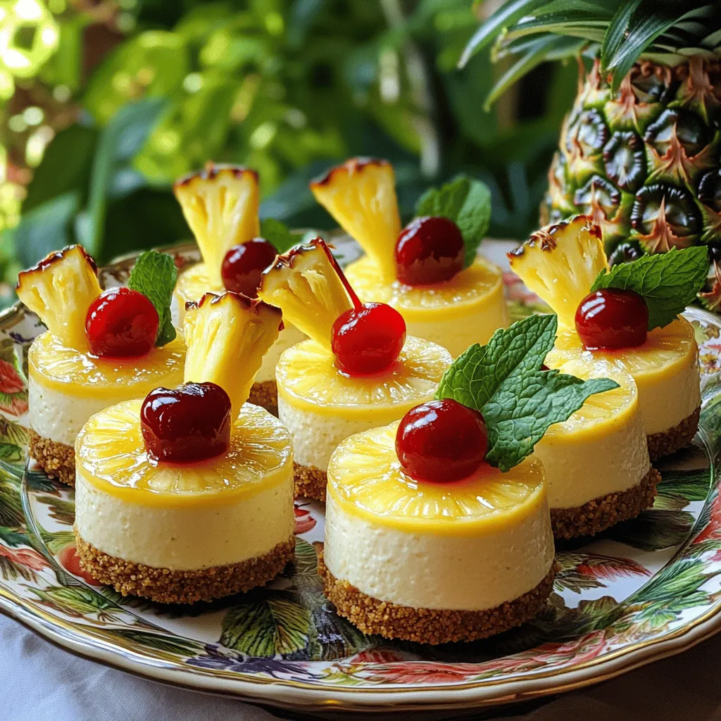 To make these Mini Pineapple Upside-Down Cheesecakes, gather these simple ingredients: