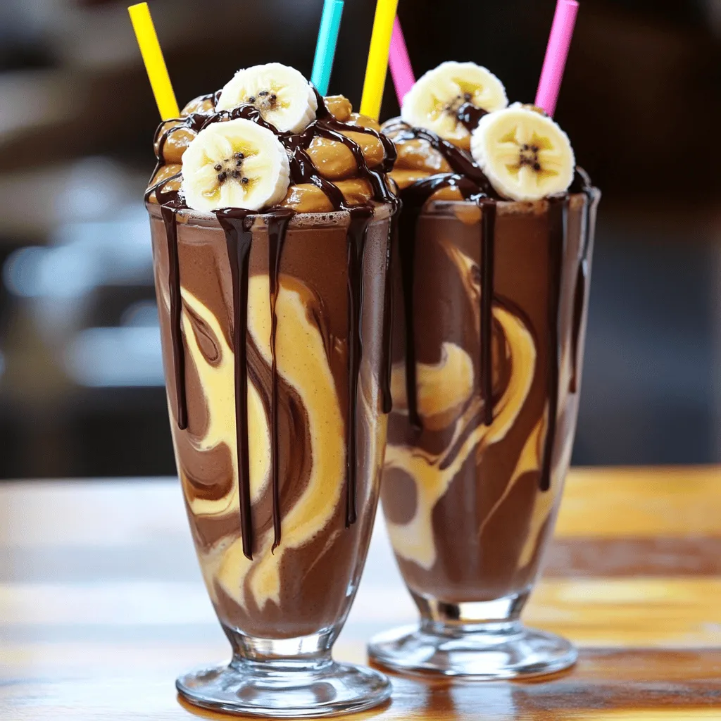 Chocolate Peanut Butter Banana Shake Delicious Treat