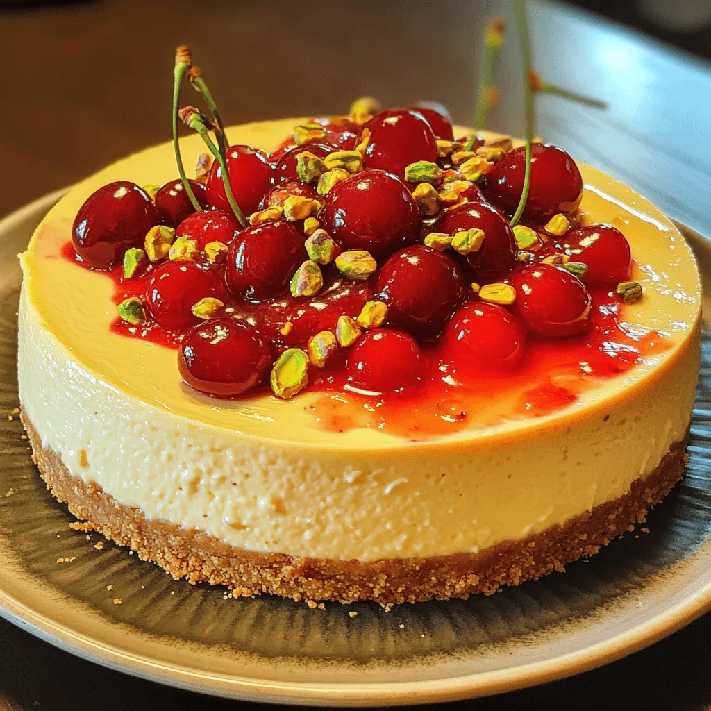 Cherry Pistachio Cheesecake Delightful and Creamy Treat