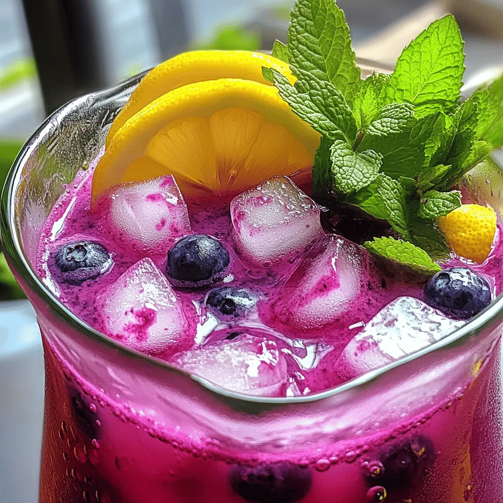 To make blueberry tea lemonade, you need simple, fresh ingredients. Start with 1 cup of fresh or frozen blueberries. They give the drink a sweet flavor. Next, gather 4 cups of water for brewing the tea. You’ll need 3 tablespoons of loose black tea leaves or 3 black tea bags for the tea base.