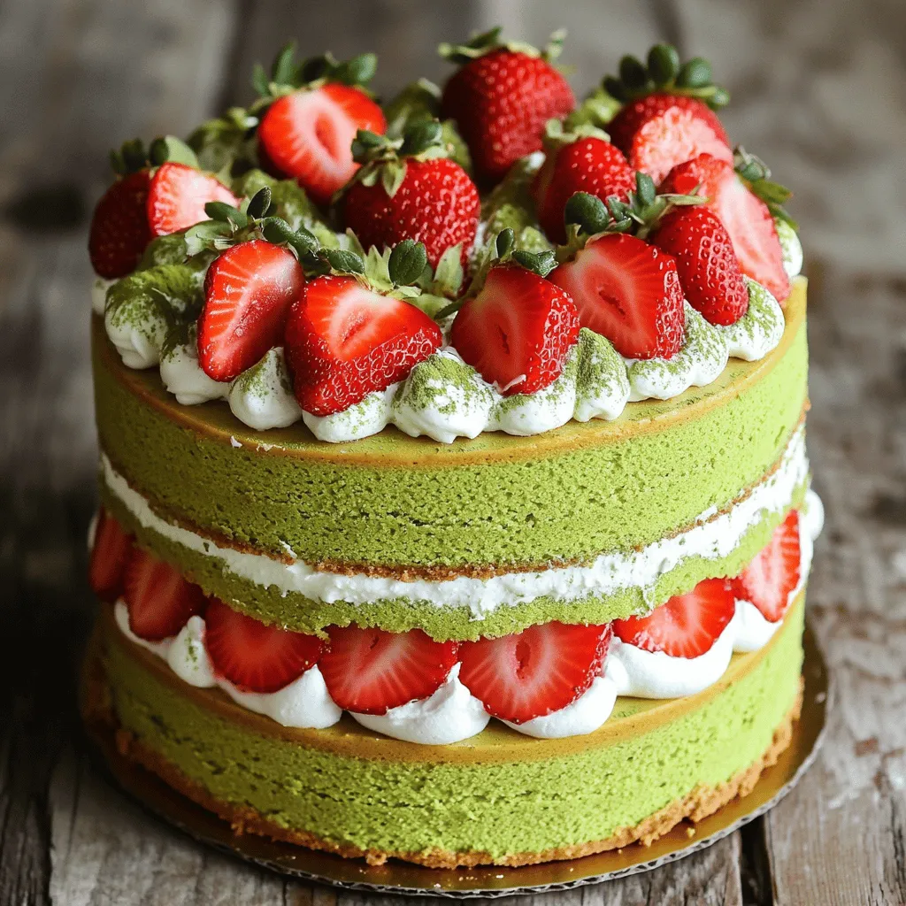 Matcha Strawberry Layer Cake Delightful and Flavorful