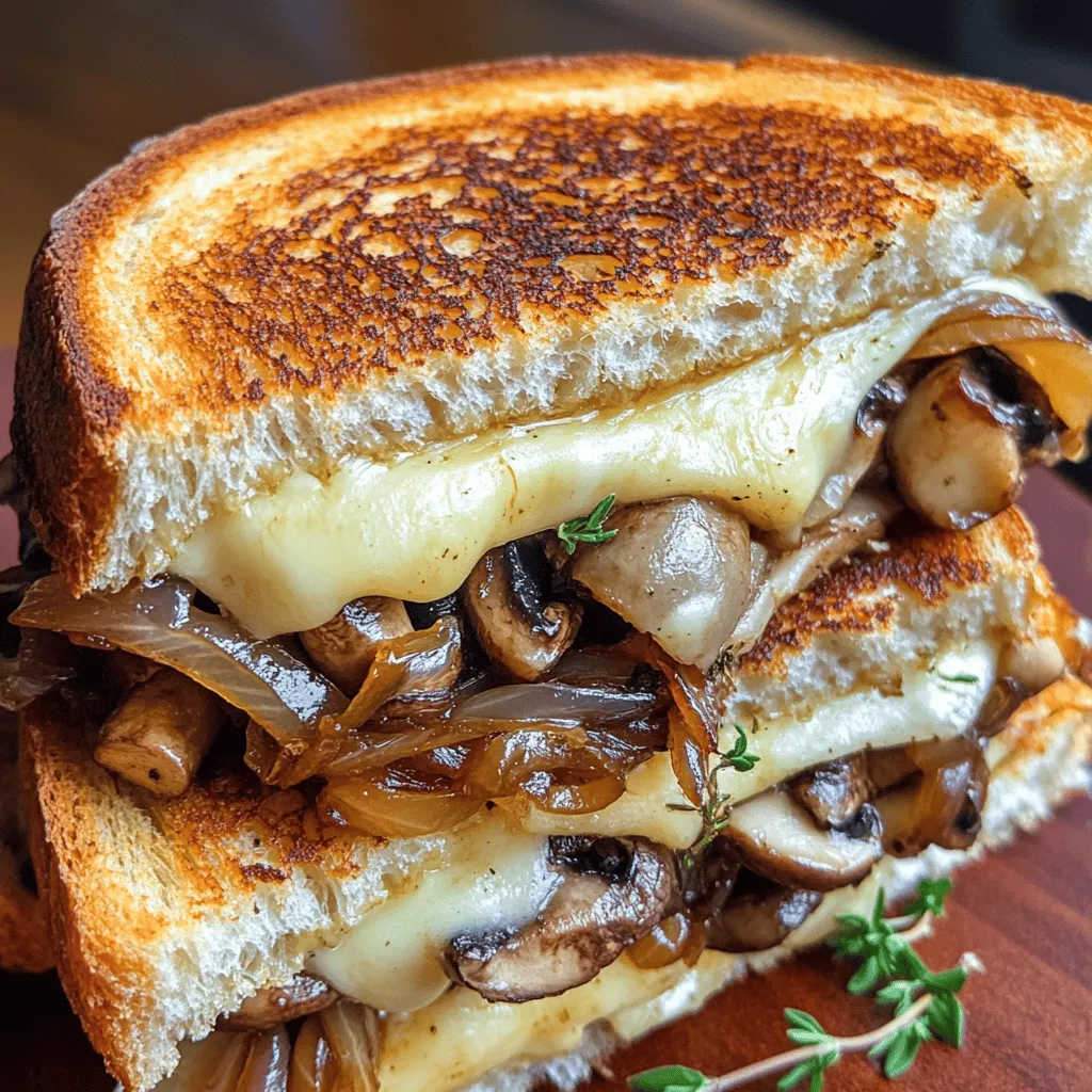 Grilled Cheese with Gouda, Roasted Mushrooms, Onions Delight