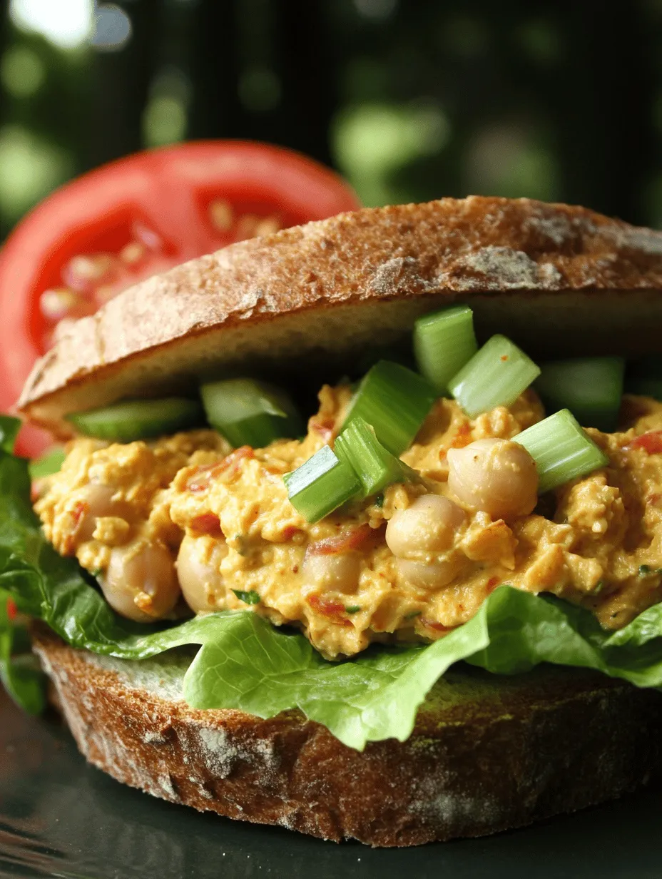 Vegan Spicy Chickpea Tuna Salad Sandwiches