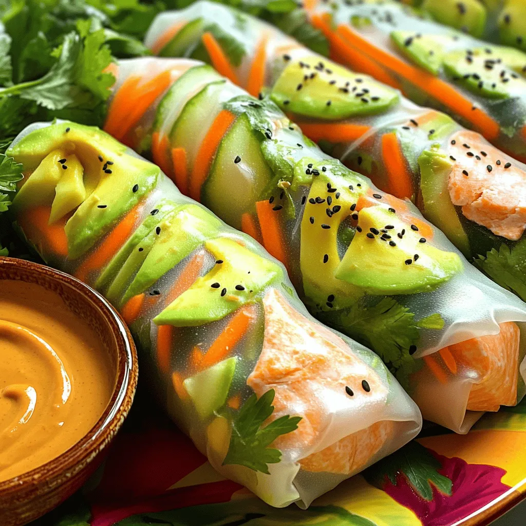 Deliciously Fresh Vietnamese Salmon Spring Rolls Recipe
