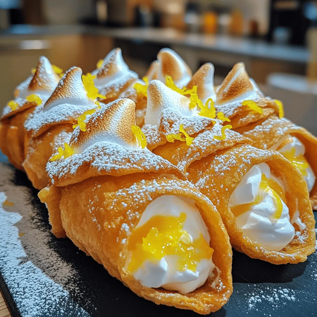To make the cannoli shells, gather these items: - 1 cup all-purpose flour - 2 tablespoons granulated sugar - 1 tablespoon unsweetened cocoa powder - 1/2 teaspoon cinnamon - 1/4 teaspoon salt - 3 tablespoons unsalted butter, melted - 1 egg yolk - 2 tablespoons lemon juice - Oil for frying