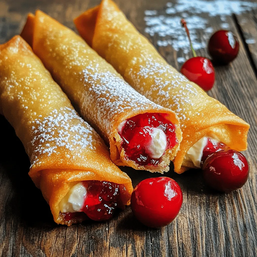 Cherry Cheesecake Egg Rolls Simple and Tasty Dessert