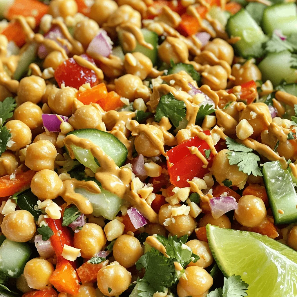 Spicy Peanut Chickpea Salad Fresh and Flavorful Dish