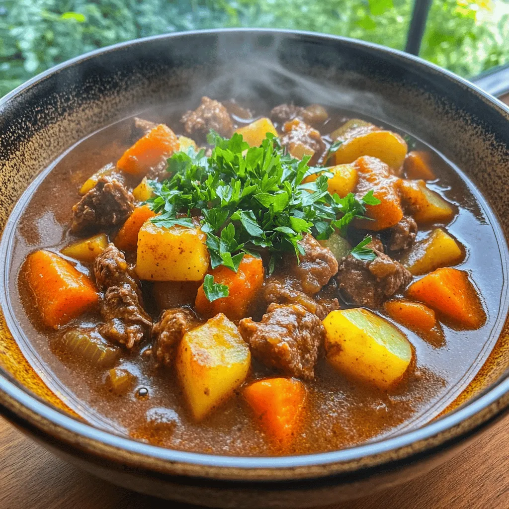 To make authentic German goulash, you need to focus on key ingredients. The heart of the dish is the meat. I prefer beef chuck, as it becomes tender over time. You want to cut it into 1-inch cubes for even cooking.