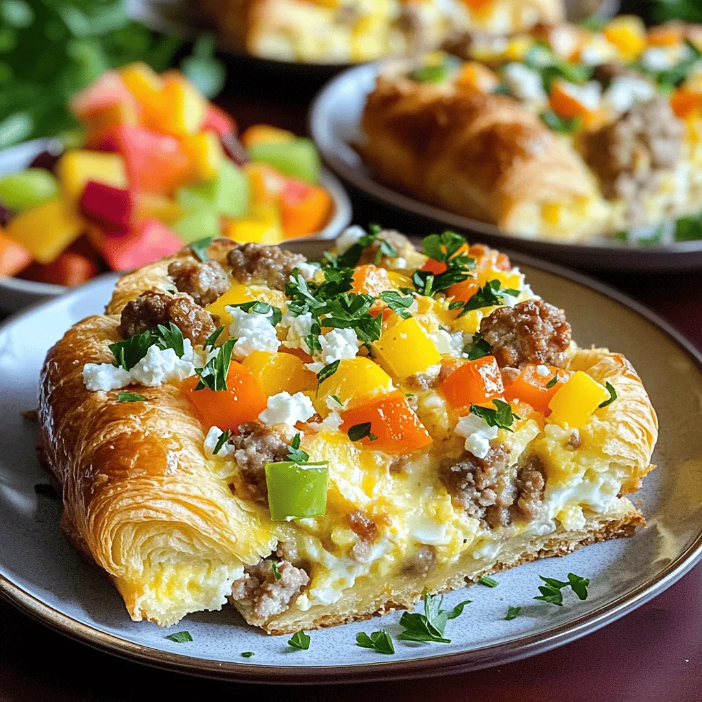 - 6 large croissants, torn into bite-sized pieces - 6 large eggs - 2 cups milk - 1 cup shredded cheddar cheese