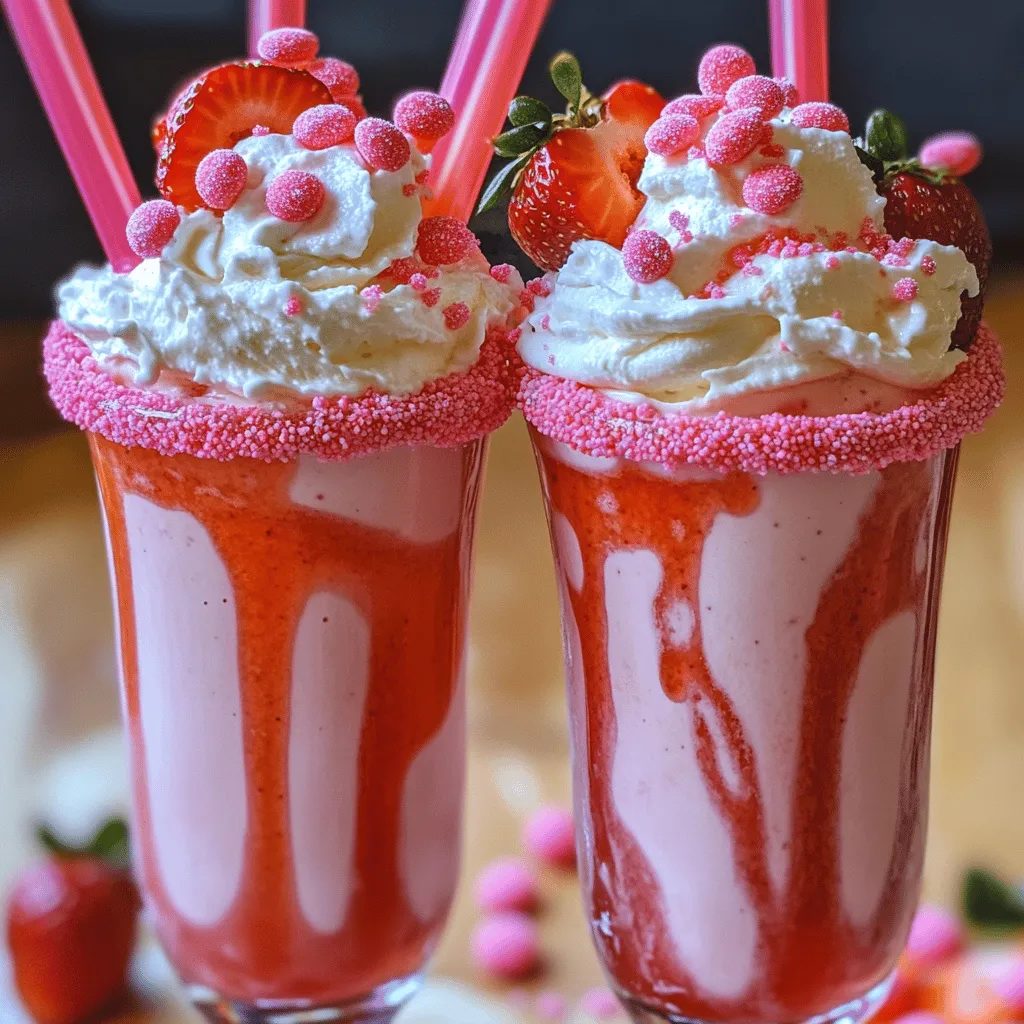 Decadent Pink Candy Freakshakes: A Sweet Indulgence