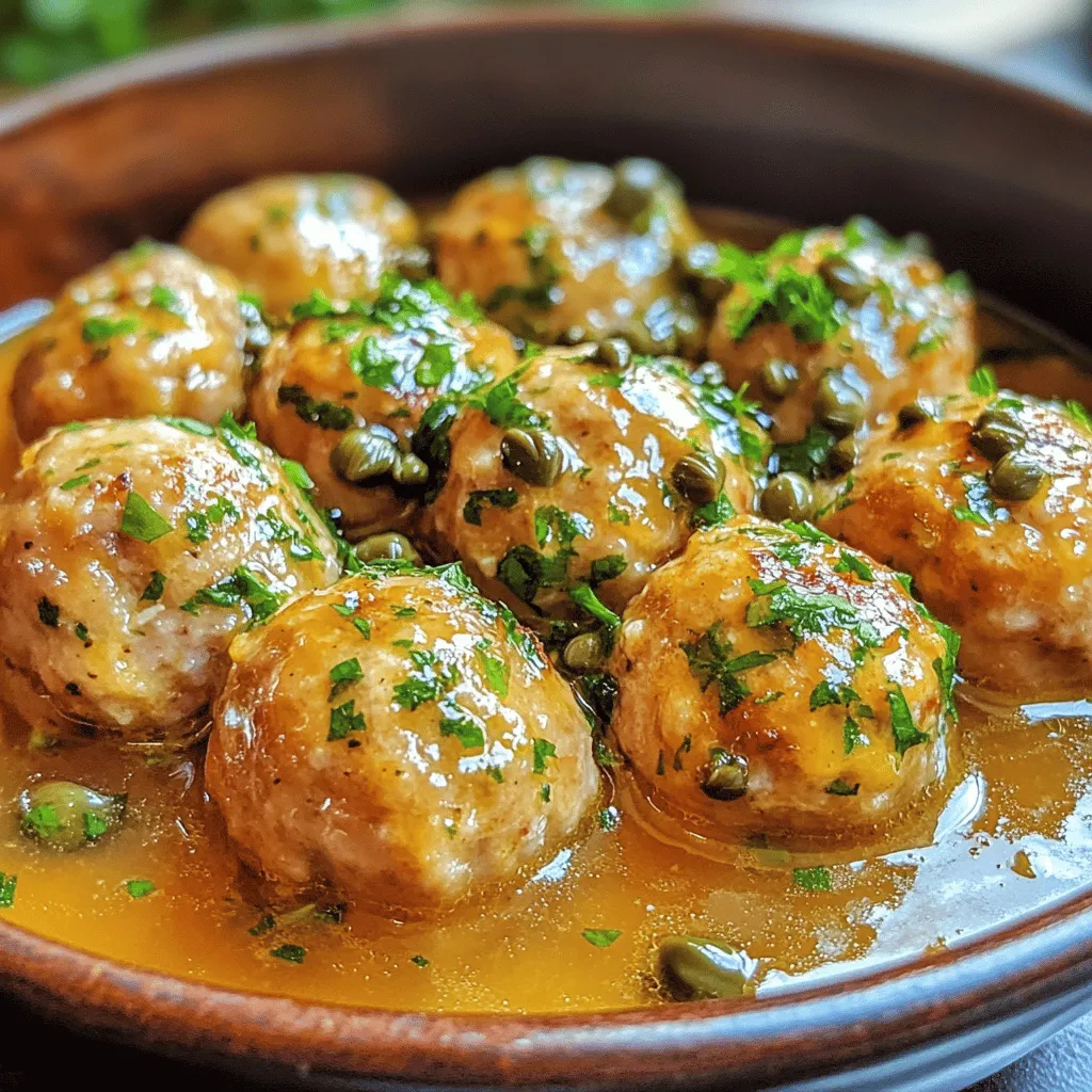 Zesty Chicken Meatballs in Piccata Sauce: A Culinary Delight