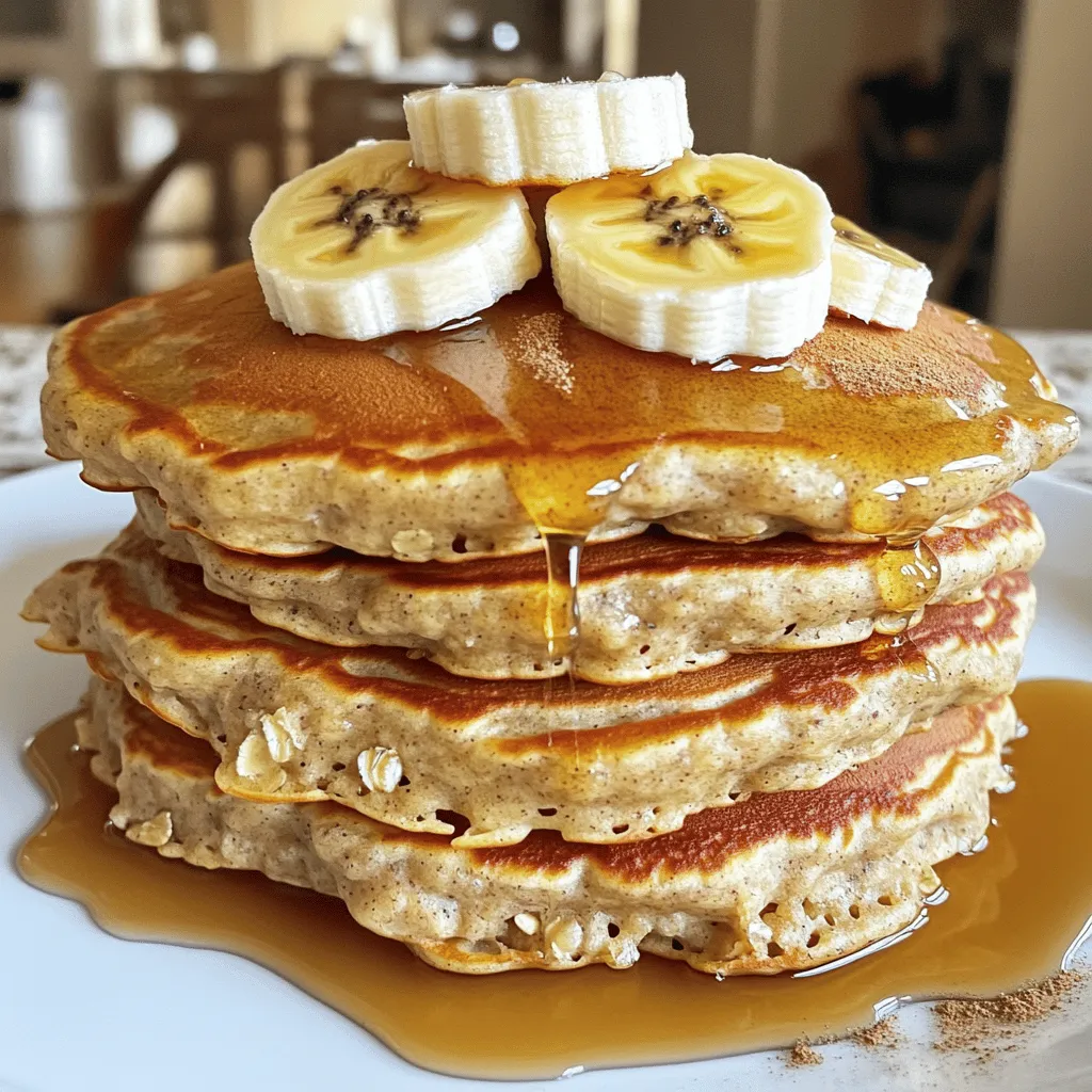 Banana Oat Blender Pancakes Fluffy and Nutritious Dish