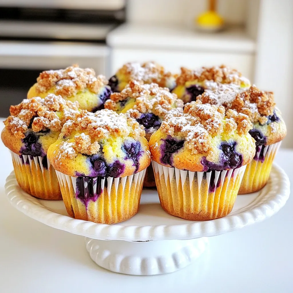 Bakery-Style Blueberry Lemon Streusel Muffins Delight