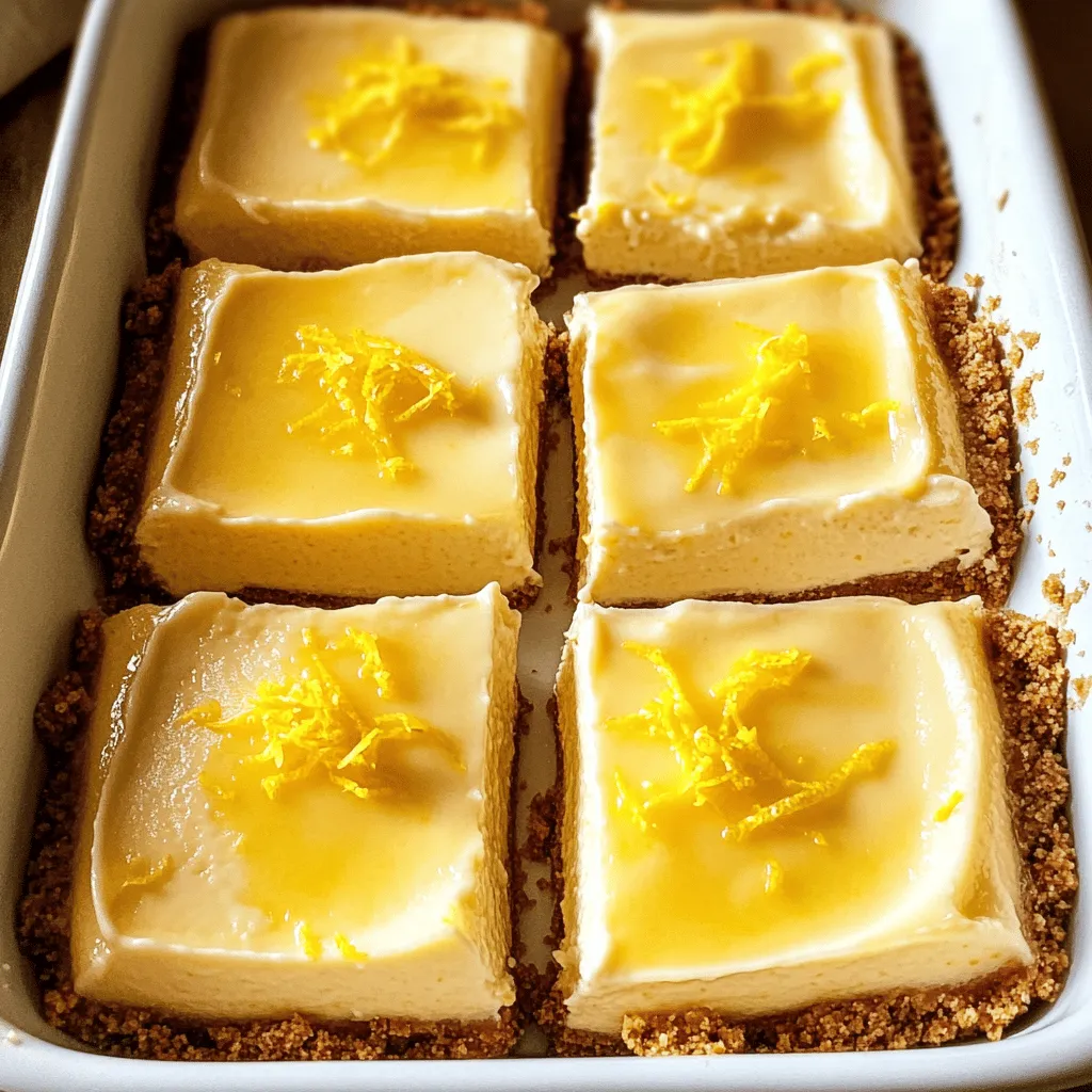 Lemon cheesecake squares are a bright and tasty dessert. They combine the creamy richness of cheesecake with a zesty lemon flavor. These squares appeal to lemon lovers and anyone who enjoys a refreshing treat.