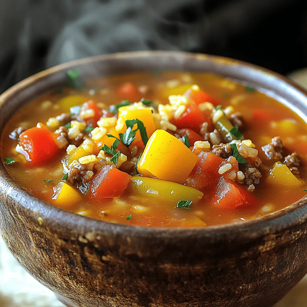 Satisfying Slow Cooker Stuffed Pepper Soup Recipe