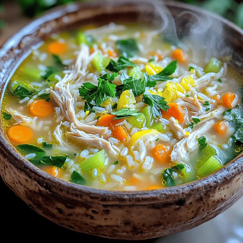 Savory Chicken Lemon Rice Soup Easy and Quick Recipe