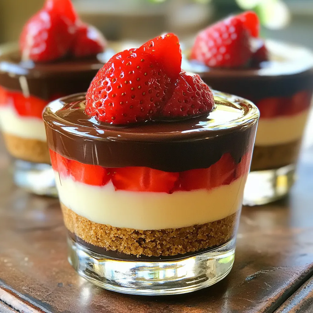 No-Bake Chocolate Covered Strawberry Cheesecake Cups Delight