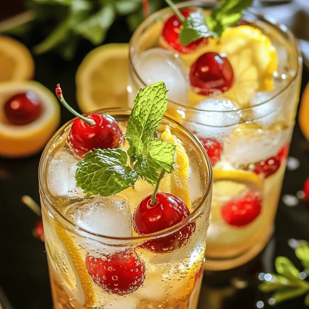 Ginger Cherry Fizz Mocktail Recipe