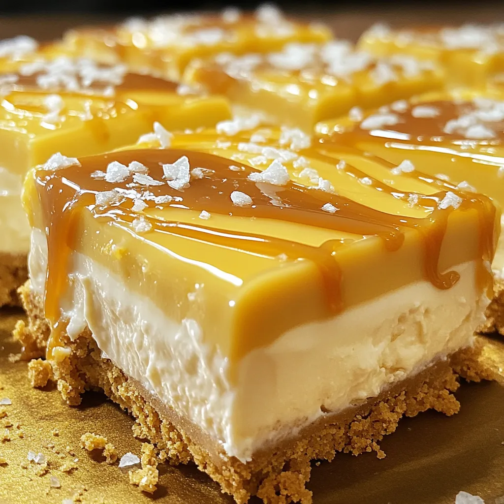 No-Bake Salted Caramel Cheesecake Bars Delight