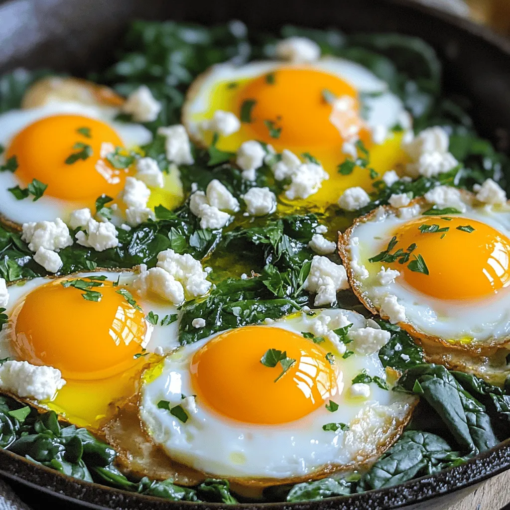 Delicious Breakfast Skillet Spinach and Eggs Recipe