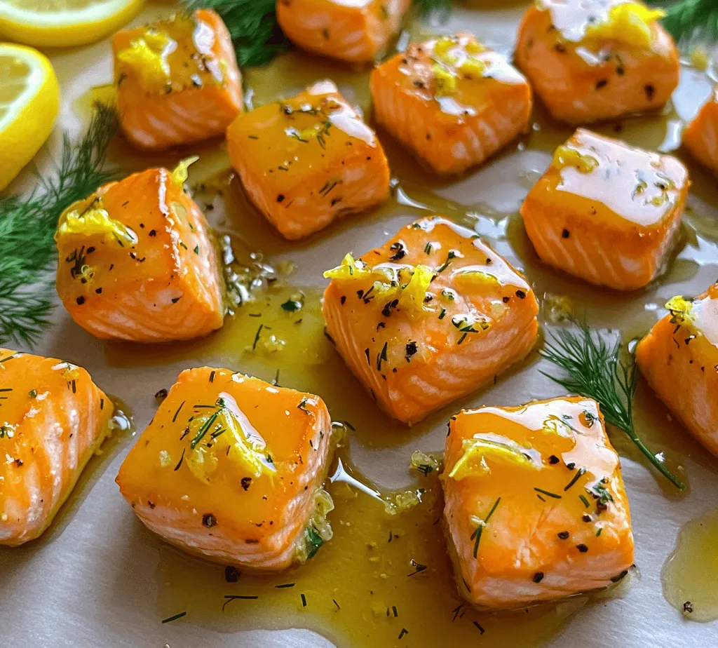 Savory Lemon Butter Salmon Bites are an exquisite seafood dish that epitomizes the delightful balance between indulgence and nutrition. These bites are not only quick to prepare but also packed with vibrant flavors, making them an ideal choice for both casual weeknight dinners and elegant gatherings. Salmon, with its rich, buttery texture and distinct taste, serves as the perfect canvas for a variety of delicious accompaniments, and this recipe showcases its versatility beautifully.