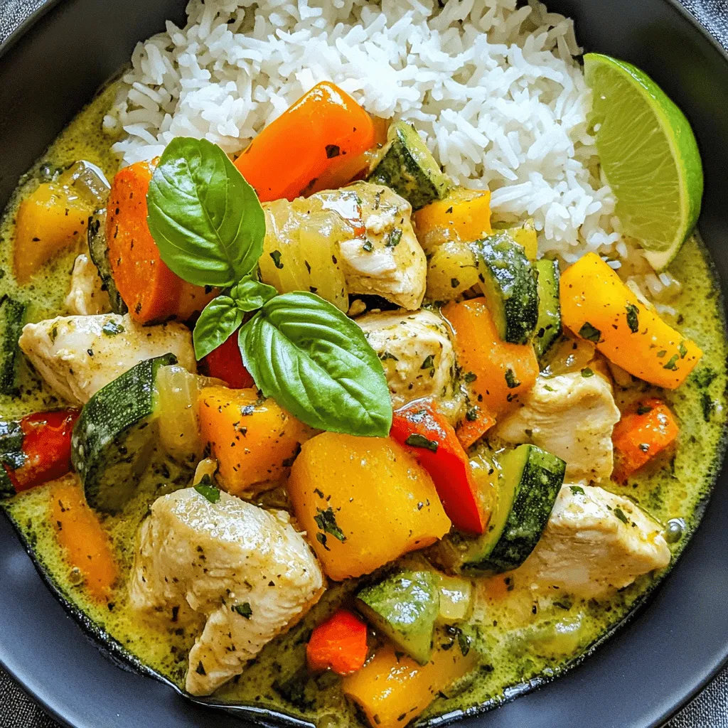 Spicy Thai Green Curry with Chicken and Veggies